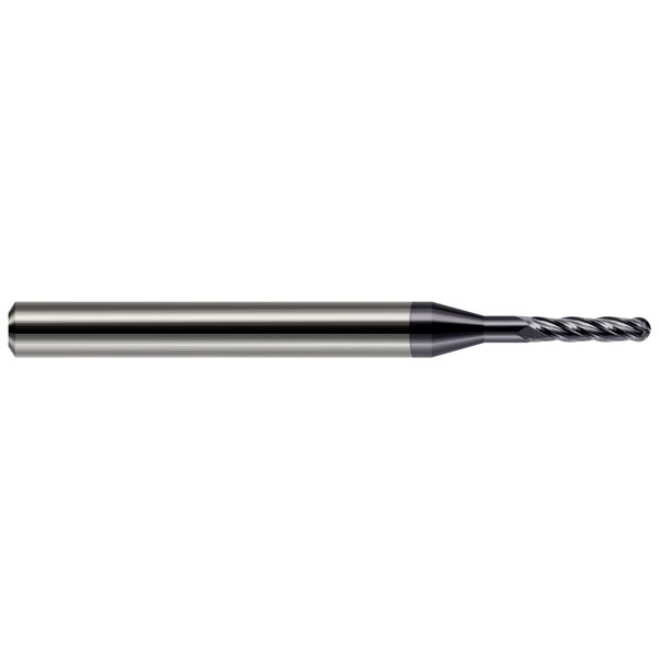 Harvey Tool Miniature End Mill - 4 Flute - Ball 0.1250" (1/8) Cutter DIA x 0.3750" (3/8) Length of Cut 805808-C3